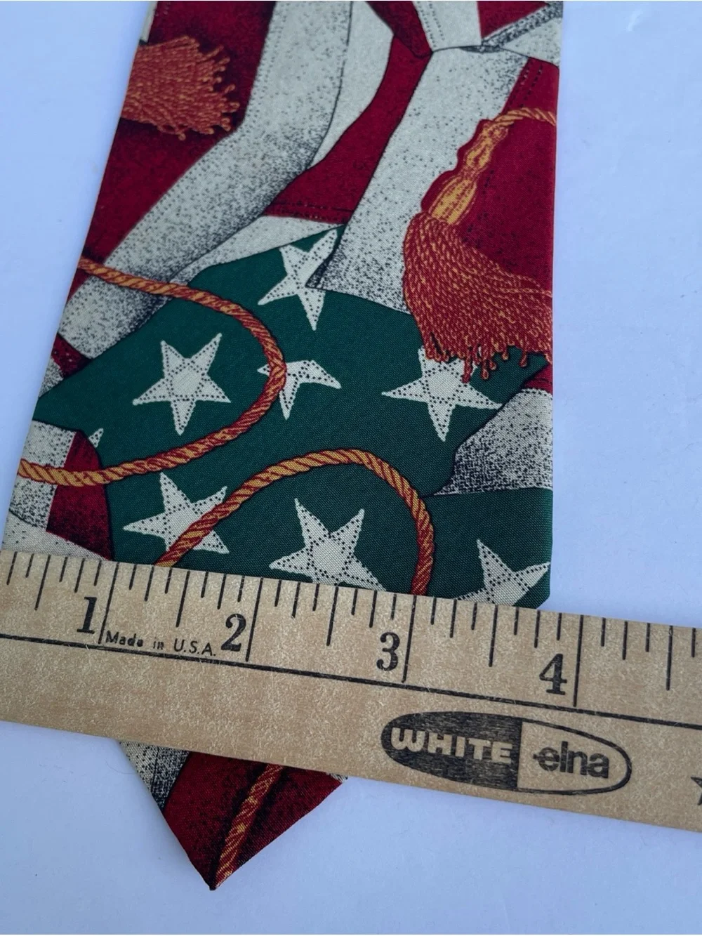 VTG Polo Ralph Lauren Tie American Flag 100% Silk Made By Hand In USA Party REAR - Picture 11 of 12